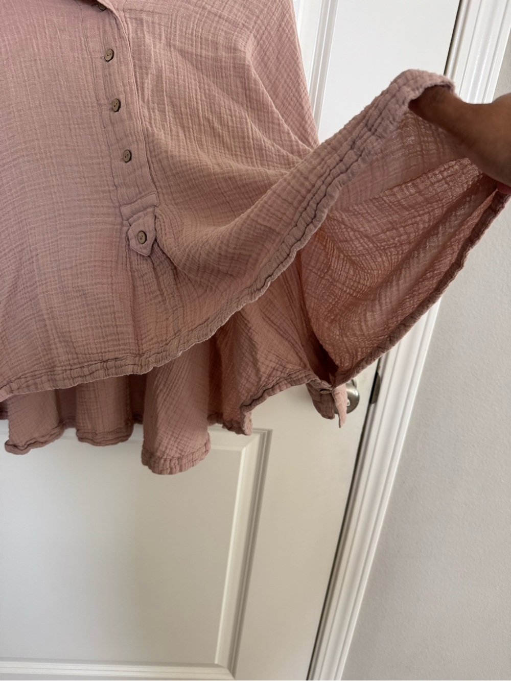 Free People Washed Mauve Button-Front Women's Top. Excellent condition, M - Picture 6 of 8